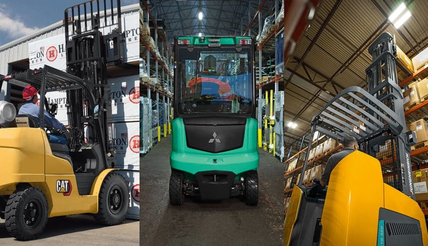 Three Logisnext forklifts